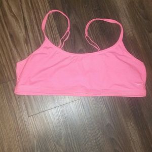 Neon pink VS sports bra